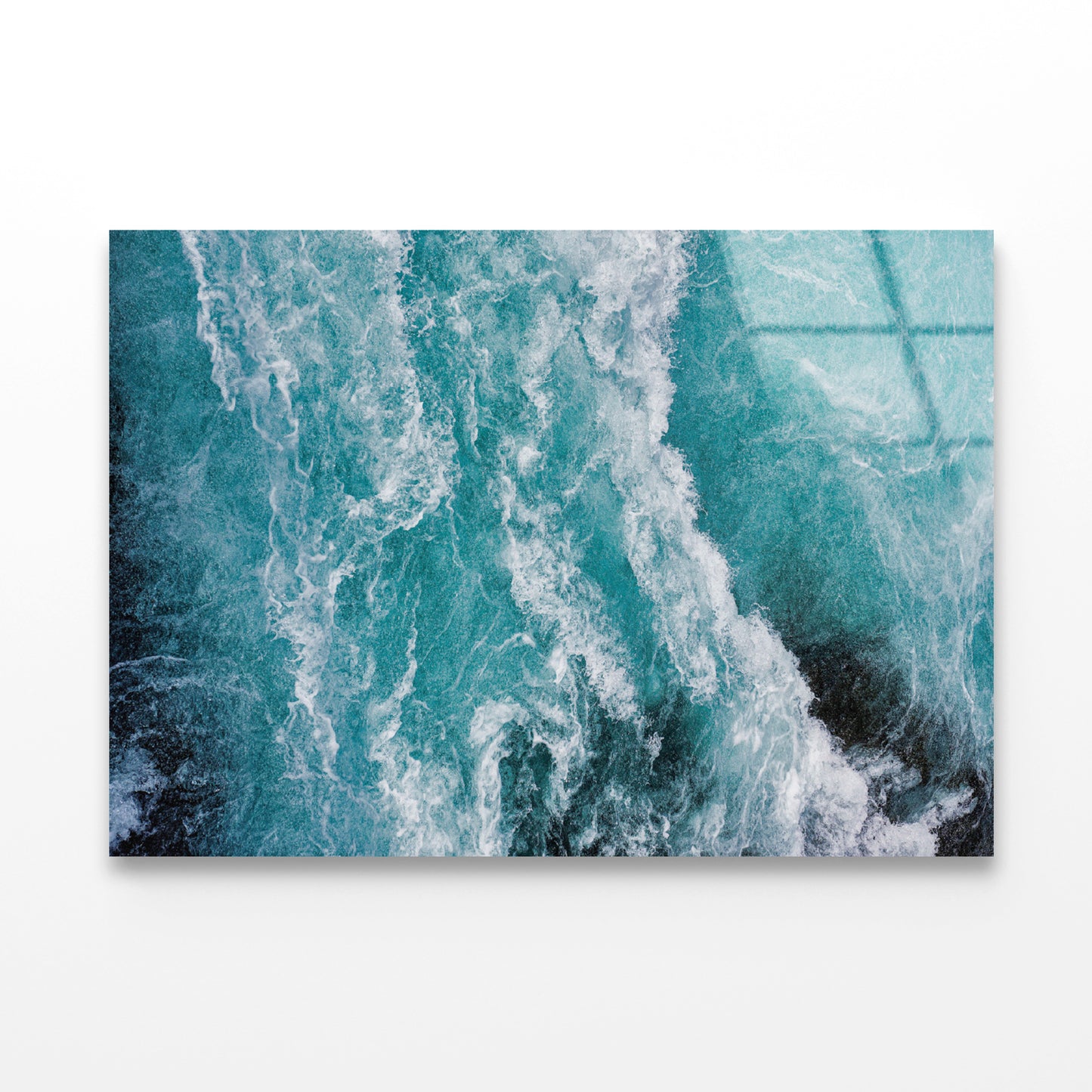 Close-Up of a Wave in the Ocean Acrylic Glass Print Tempered Glass Wall Art 100% Made in Australia Ready to Hang