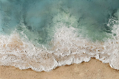 Neutral Colored Waves Sandy Beach Wall Art Decor 100% Australian Made