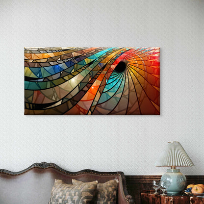 Geometric Vibrant Wave Wall Art Canvas Office Home Room Framed 120x60cm