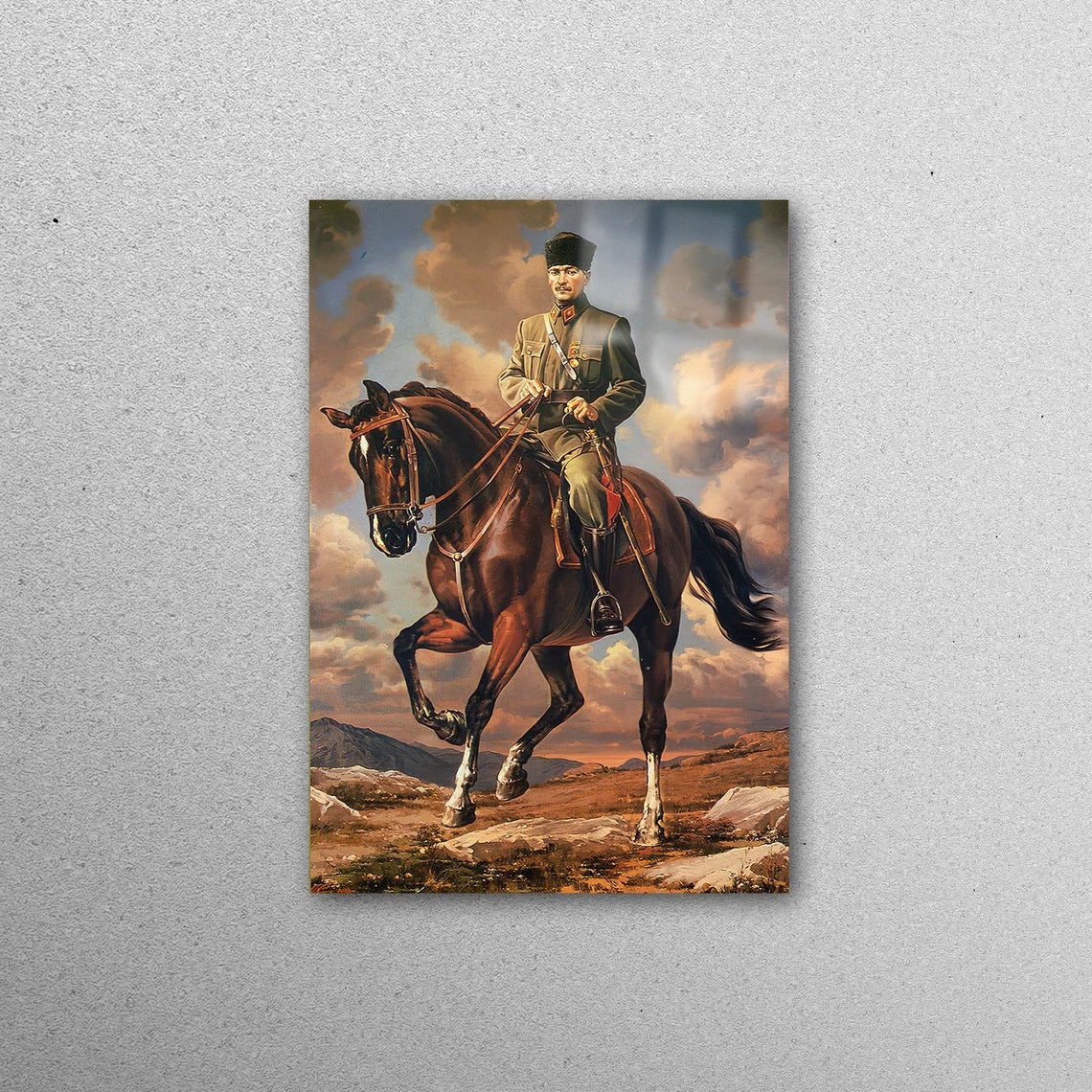 Ataturk Riding Horse Acrylic Glass Print Tempered Glass Wall Art 100% Made in Australia Ready to Hang