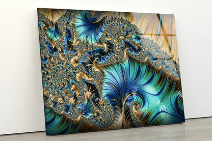 Blue & Gold Abstract UV Direct Aluminum Print Australian Made Quality