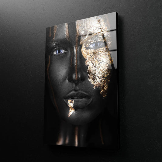 Black & Gold Makeup UV Direct Aluminum Print Australian Made Quality