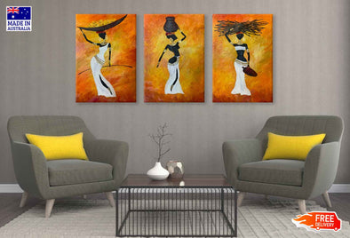 3 Set of African Woman Painting High Quality Print 100% Australian Made Wall Canvas Ready to Hang