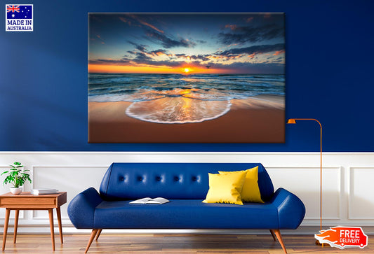 Flying Drone Over the Sea Sunrise ShotWall Art Decor 100% Australian Made