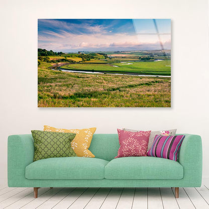 River Aln Meanders Past Mount Pleasant Acrylic Glass Print Tempered Glass Wall Art 100% Made in Australia Ready to Hang