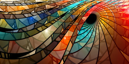 Geometric Vibrant Wave Wall Art Canvas Office Home Room Framed 120x60cm