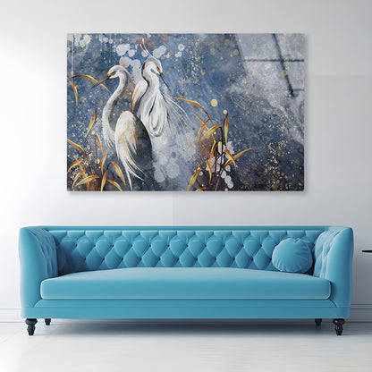 Painting Of a Group of Aquatic Birds Acrylic Glass Print Tempered Glass Wall Art 100% Made in Australia Ready to Hang