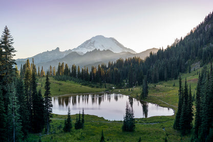 Scenic View of Lake Surrounded By Trees & Mountains Home Decor Premium Quality Poster Print Choose Your Sizes