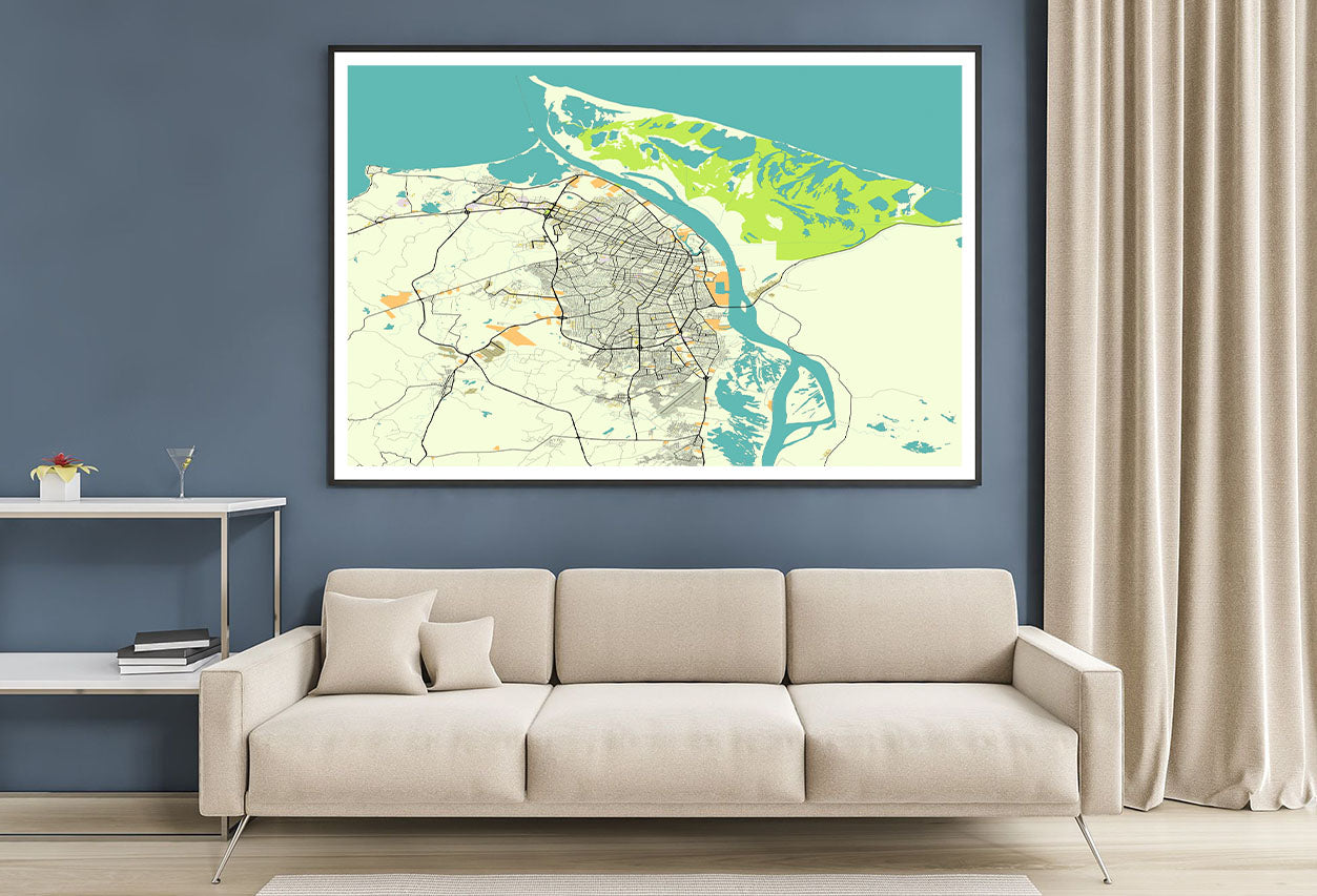 Map Of Barranquilla, Atlantic, Colombia Home Decor Premium Quality Poster Print Choose Your Sizes