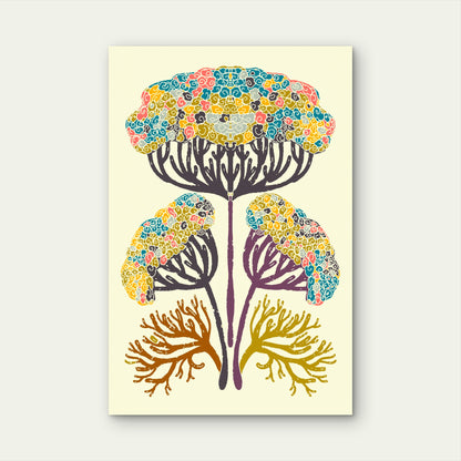 Organic Coral Floral Pattern Art 40x60cm Metal Print Ready to Hang
