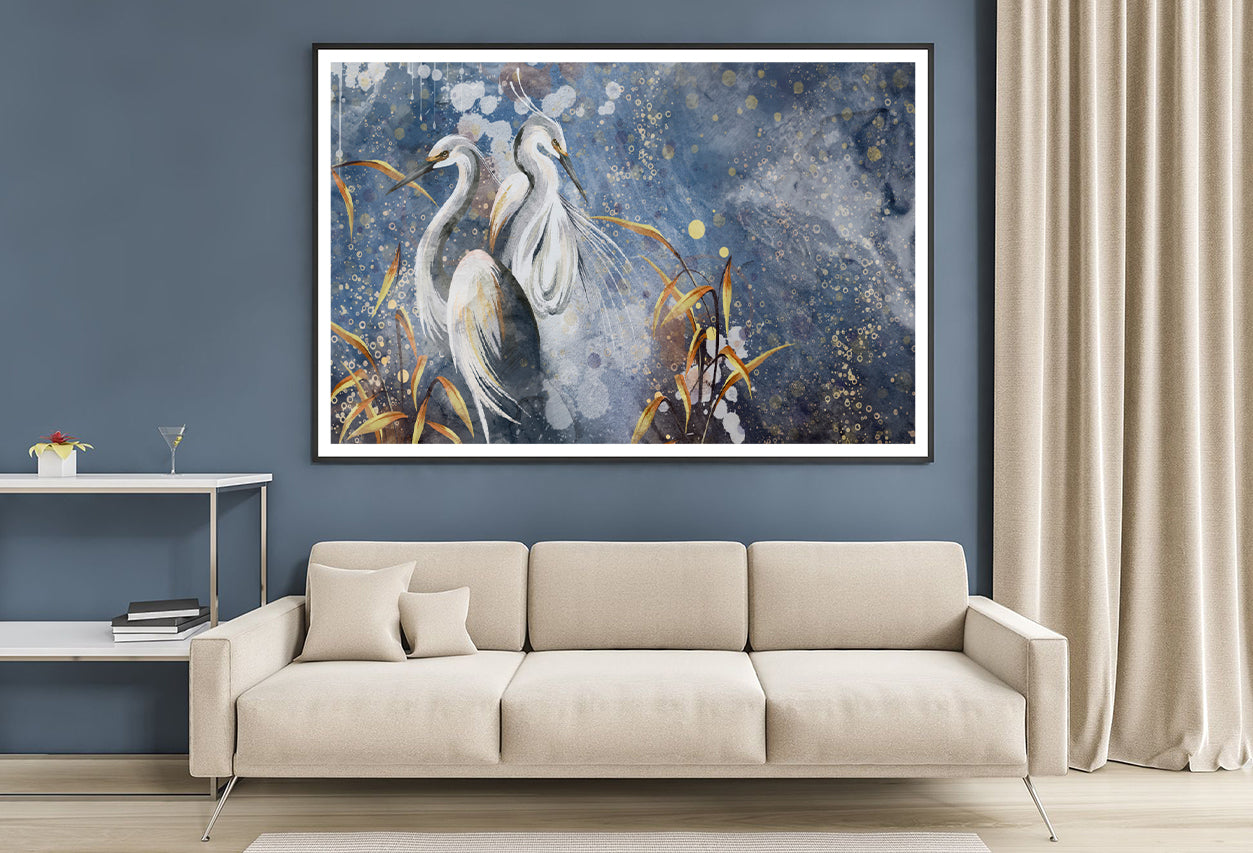 Painting Of a Group of Aquatic Birds Home Decor Premium Quality Poster Print Choose Your Sizes