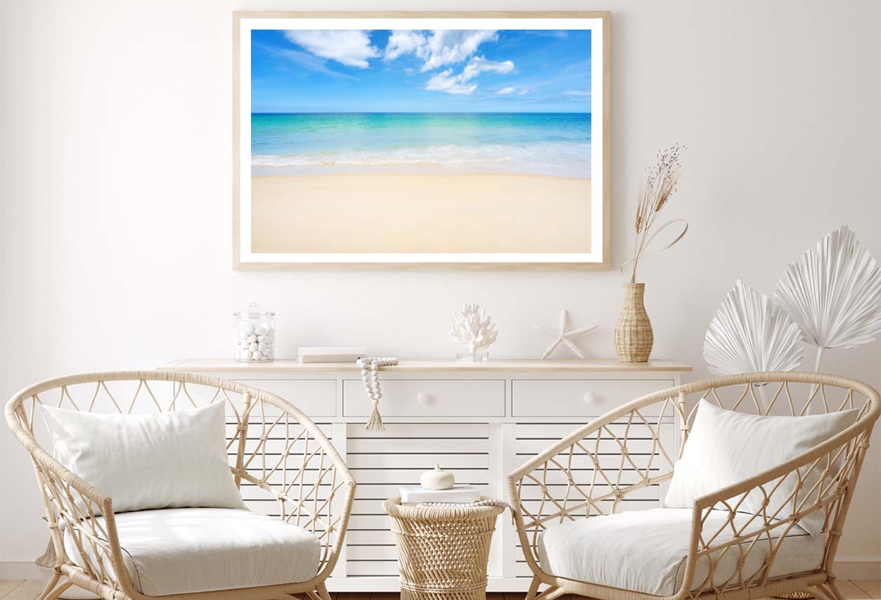 Sandy Beach with Blue Sky in Phuket Island Thailand Home Decor Premium Quality Poster Print Choose Your Sizes