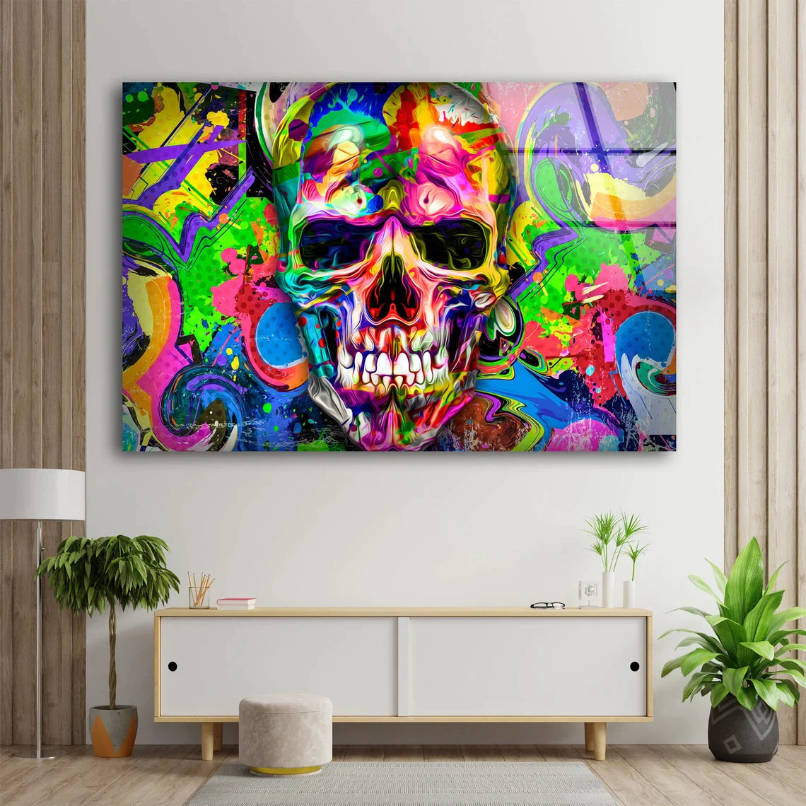 Abstract Skull Design UV Direct Aluminum Print Australian Made Quality