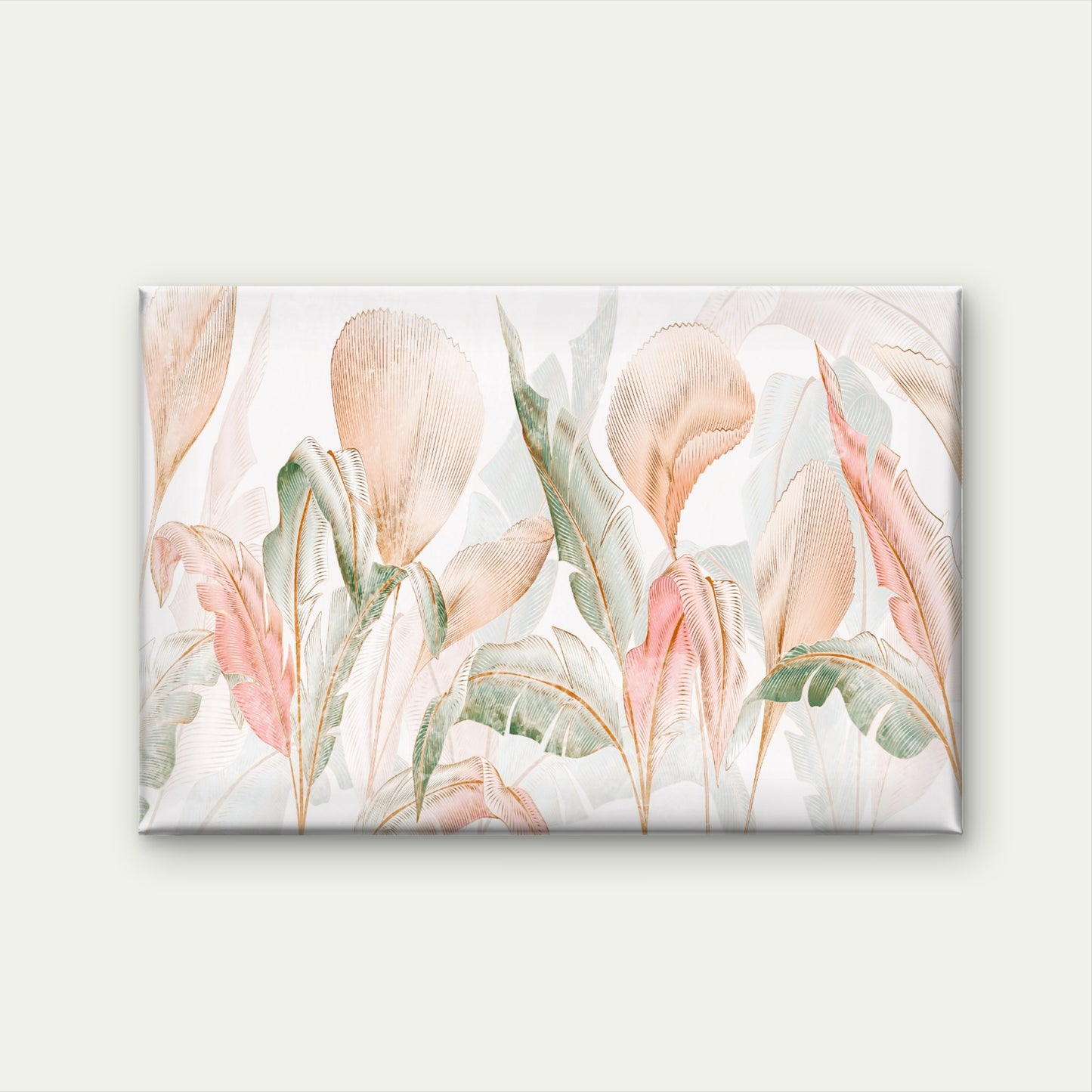 Gold and Blush Tropical Leaf Modern Botanical Wall Art Decor 100% Australian Made