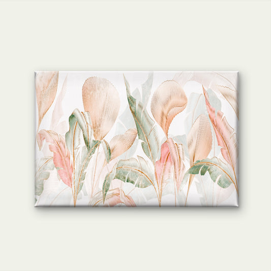 Gold and Blush Tropical Leaf Modern Botanical Wall Art Decor 100% Australian Made