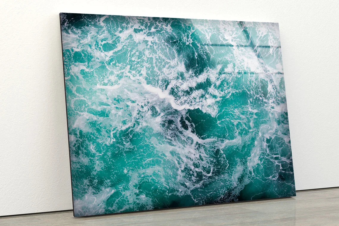 Seawaves Aerial View UV Direct Aluminum Print Australian Made Quality