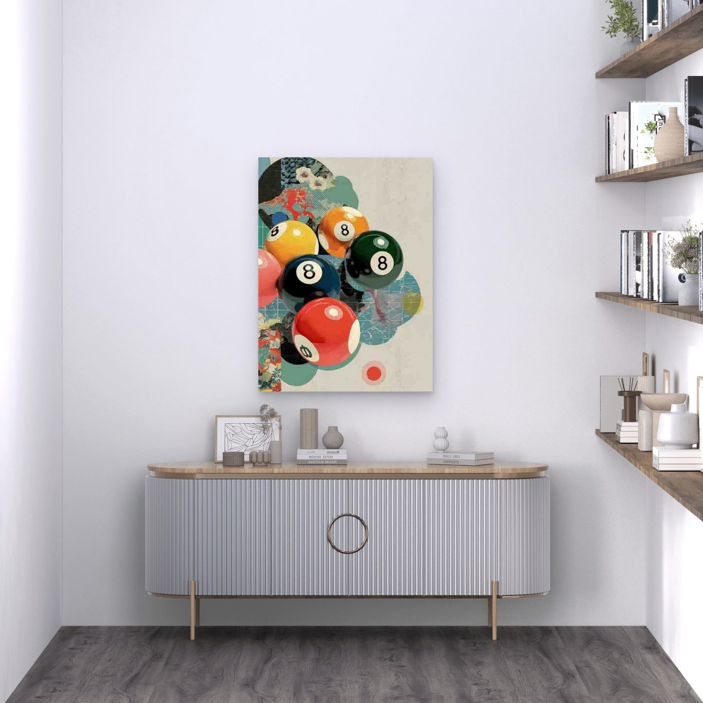 Retro Lucky 8 Ball Pool Ball 60x90cm Metal Print Ready to Hang