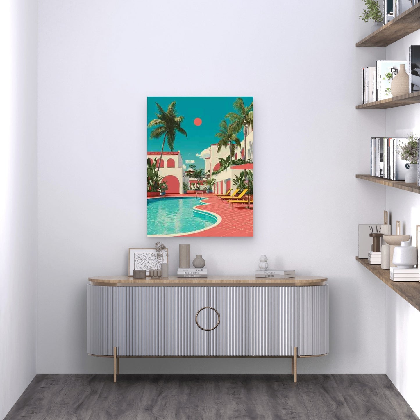 Bondi Miami Capri Palm Mykonos Ibiza 60x90cm Metal Print Ready to Hang