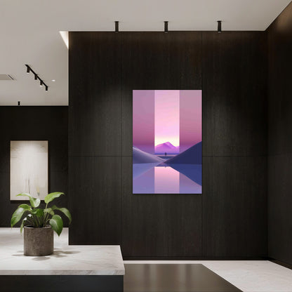 Mystical Landscape With Purple Tones 40x60cm Metal Print Ready to Hang