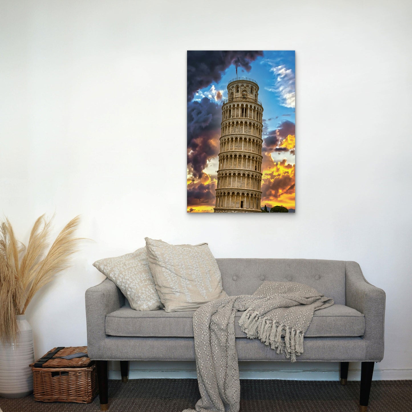 Leaning Tower Of Pisa Italy 60x90cm Metal Print Ready to Hang