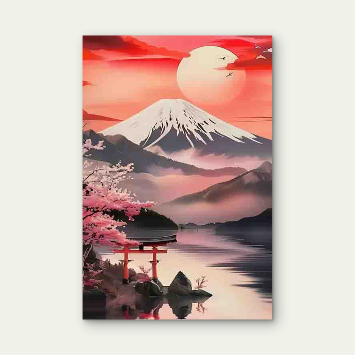Featuring Mount Fuji at Dusk 60x90cm Metal Print Ready to Hang