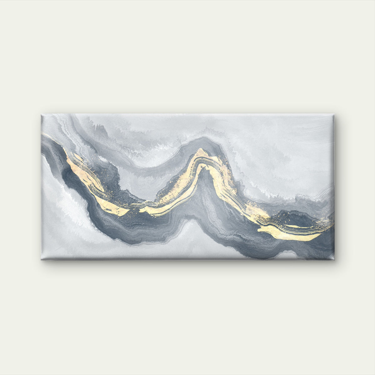 Modern Gray White Fluid Ink Swirl Wall Art Canvas Office Home Framed 120x60cm
