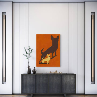 Minimalist Chihuahua Silhouette Metal Print Ready to Hang