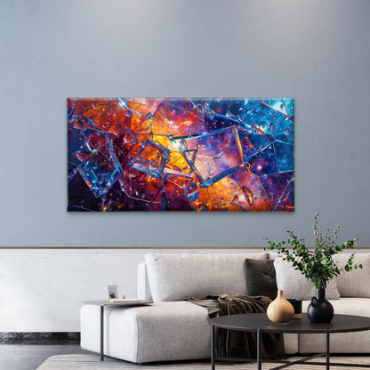 Abstract With Broken Glass Wall Art Canvas Office Home Room Framed 120x60cm