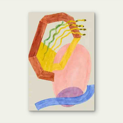 Vibrant Shapes And Flowing Lines Metal Print Ready to Hang