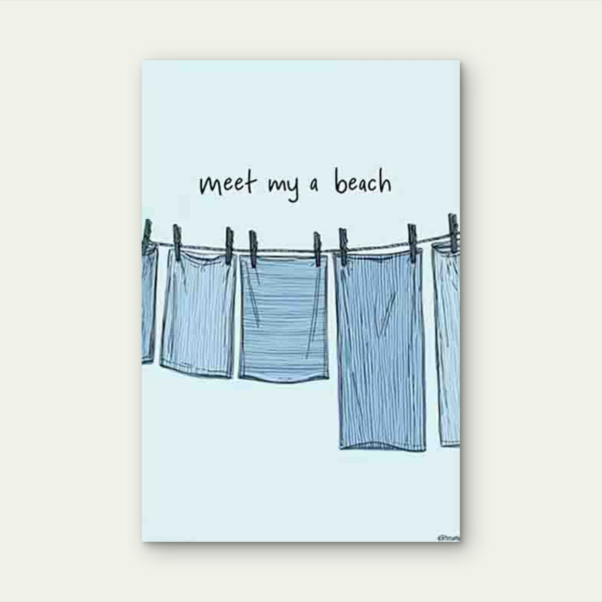 Clothes Drying in The Breeze 60x90cm Metal Print Ready to Hang