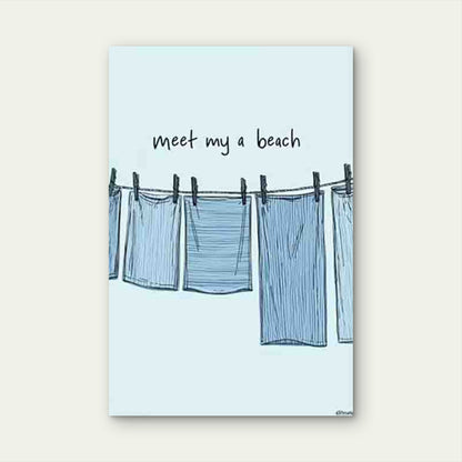 Clothes Drying in The Breeze 60x90cm Metal Print Ready to Hang