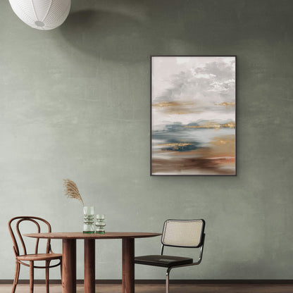 Abstract hand painted landscape Neutral Canvas Print Wall Art Decor 100% Australian Made