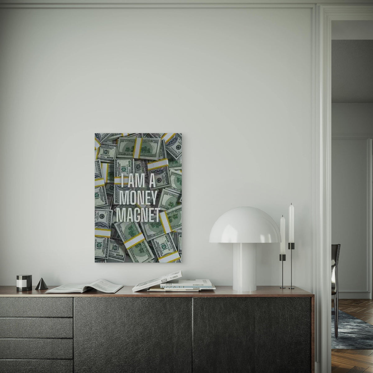 I AM A MONEY MAGNET Metal Print Ready to Hang