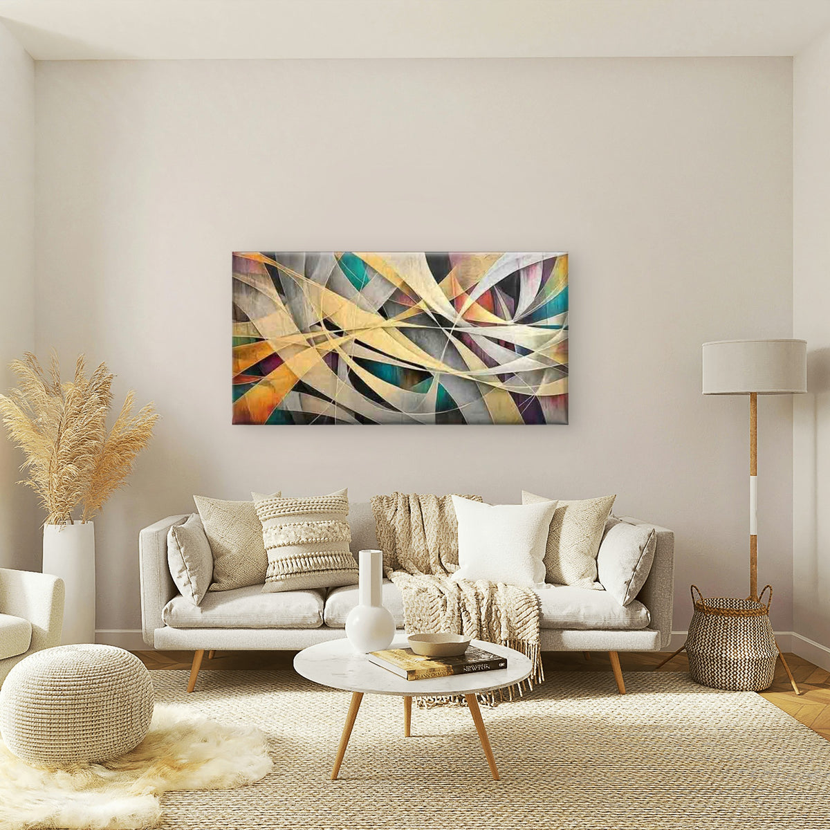 Featuring Geometric Shapes Wall Art Canvas Office Home Room Framed 120x60cm