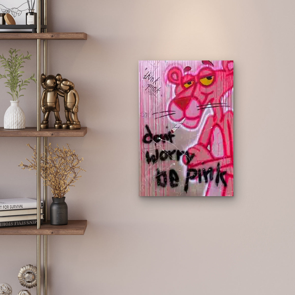 Abstract Street Art Featuring The Pink Panther 60x90cm Metal Print Ready to Hang
