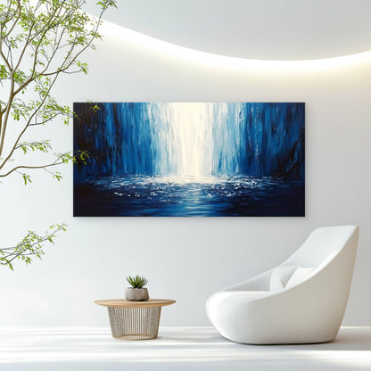 Blue Tones Abstract Perfect Wall Art Canvas Office Home Room Framed 120x60cm