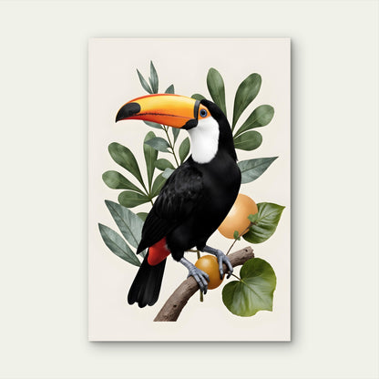 Illustration of a Toco Toucan 60x90cm Metal Print Ready to Hang