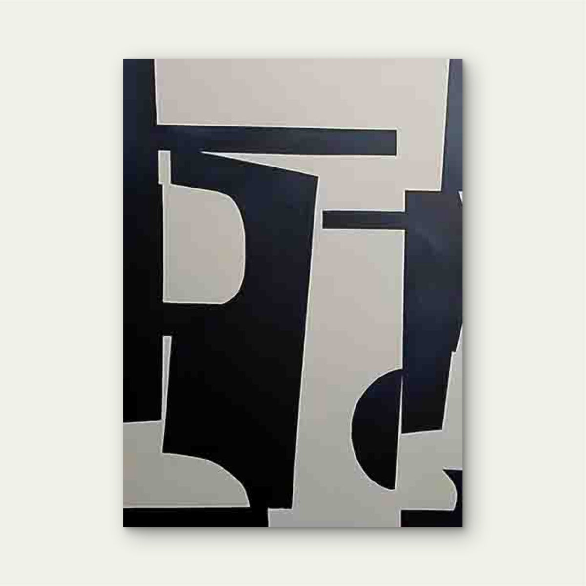 Abstract Geometric Black White Metal Print Ready to Hang