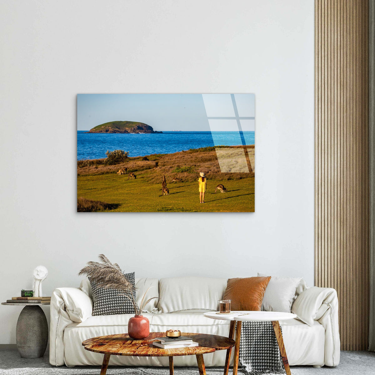 Coffs Harbour Kangaroo Ocean Headland Acrylic Glass Printing Wall Art Australian Made Quality