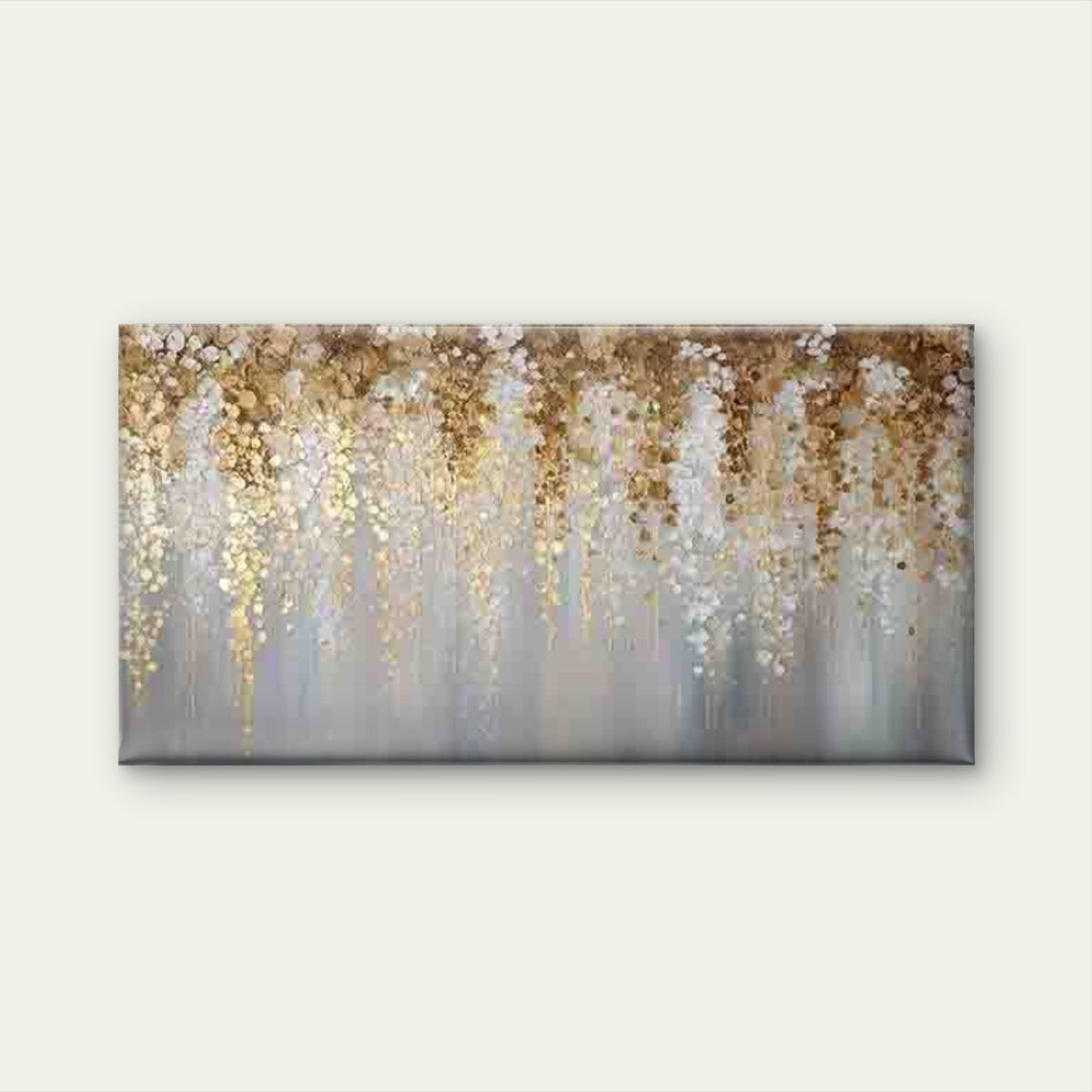 Golden Rainfall Abstract Art Wall Art Canvas Office Home Room Framed 120x60cm