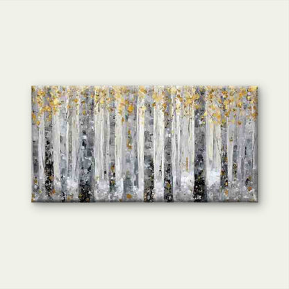 Abstract Winter Forest Wall Art Canvas Office Home Room Framed 120x60cm