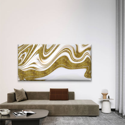 Elegant Gold Marble Wall Art Canvas Office Home Room Framed 120x60cm