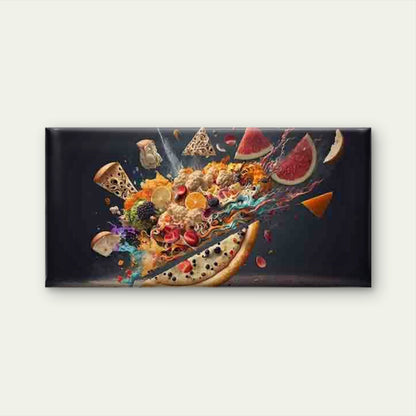 Abstract And Culinary Explosion Wall Art Canvas Office Home Room Framed 120x60cm