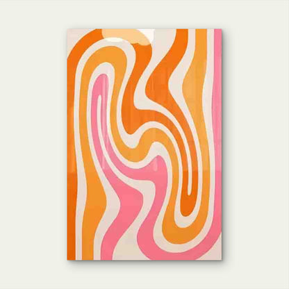 Swirling Multicolor Abstract Metal Print Ready to Hang