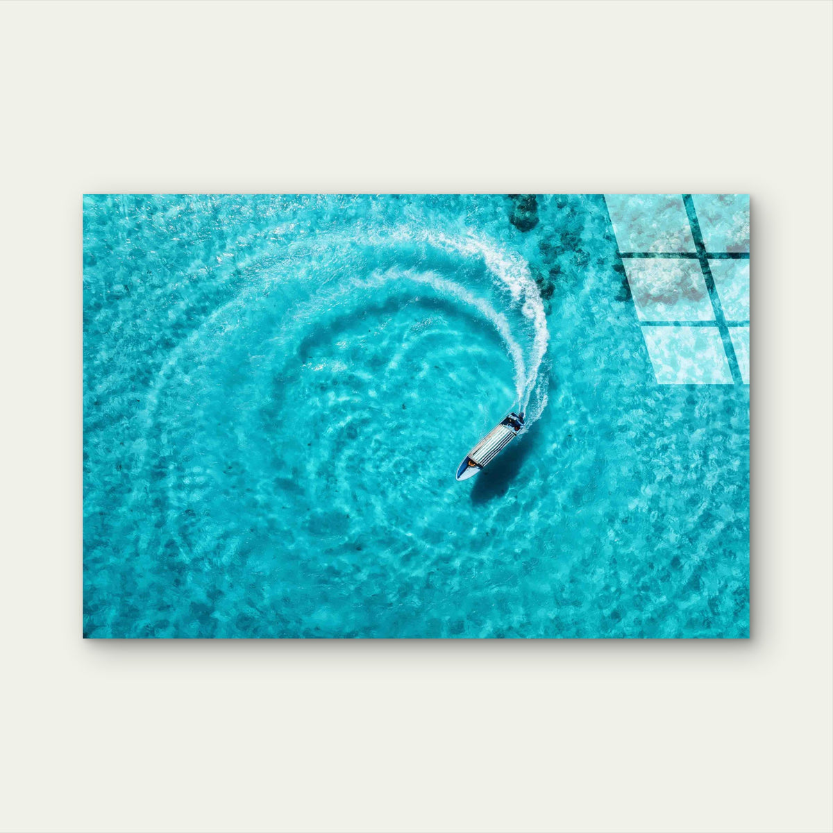 Tropical Sea Water Ripp Tempered Glass Printing Wall Art Australian Made Quality