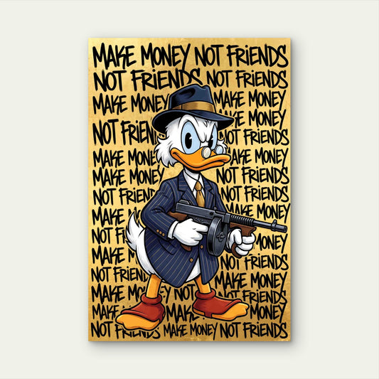 Money Motivation Gangster Street Art Graffiti 40x60cm Metal Print Ready to Hang