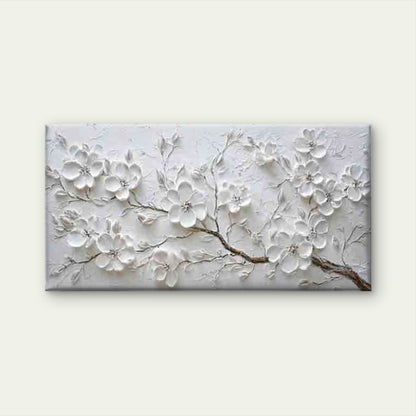 White Flowers on a Branch Wall Art Canvas Office Home Room Framed 120x60cm