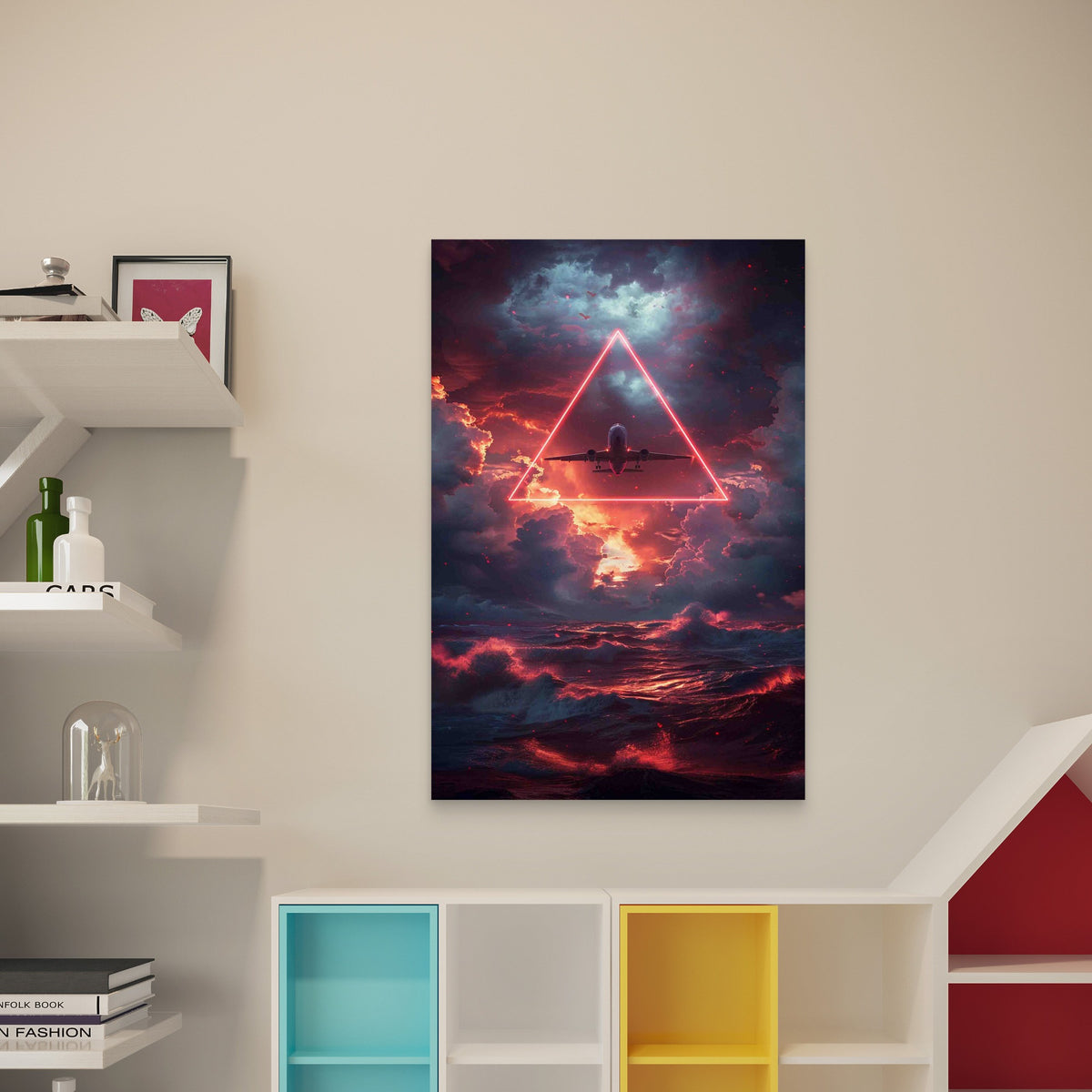 Bermuda Triangle With Mystical Neon 40x60cm Metal Print Ready to Hang