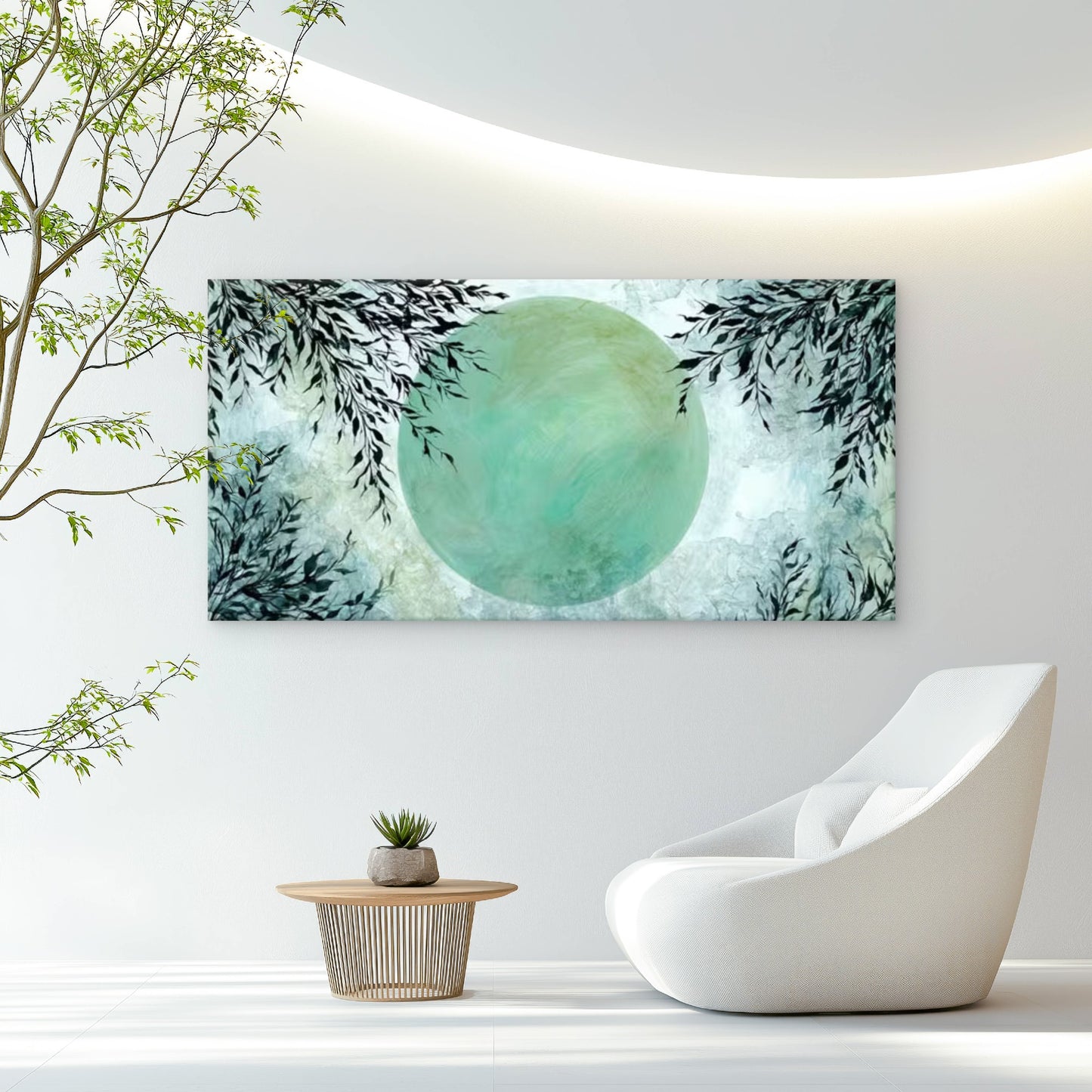 Abstract Leaf Elegant Design Wall Art Canvas Office Home Room Framed 120x60cm