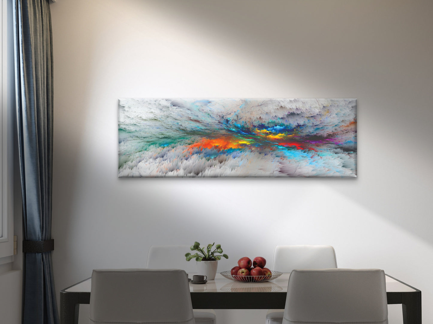 Panoramic Canvas Colourful Abstract Design High Quality 100% Australian made wall Canvas Print ready to hang